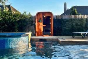 outdoor dry sauna showroom
