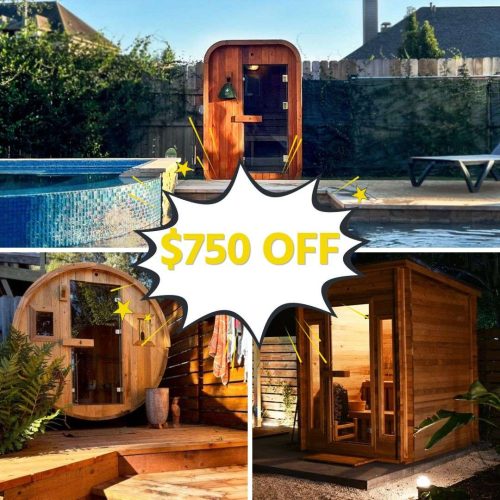 $750 off redwood saunas